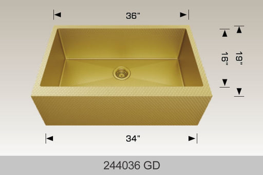 Bosco 244036 Textured Titanium Apron Sink