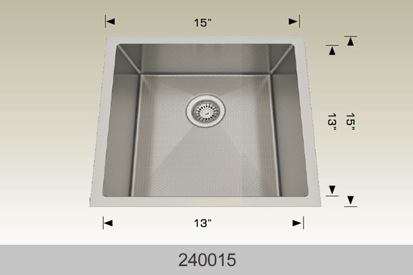 Bosco 240015 Textured Titanium Series Stainless Steel Kitchen Sink