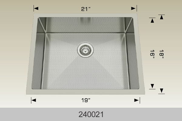Bosco 240021 Textured Titanium Series Stainless Steel Kitchen Sink