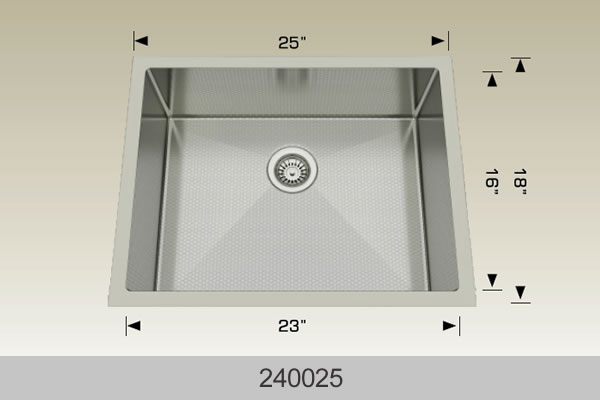 Bosco 240025 Textured Titanium Series Stainless Steel Kitchen Sink