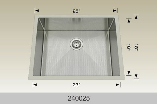 Bosco 240025 Textured Titanium Series Stainless Steel Kitchen Sink