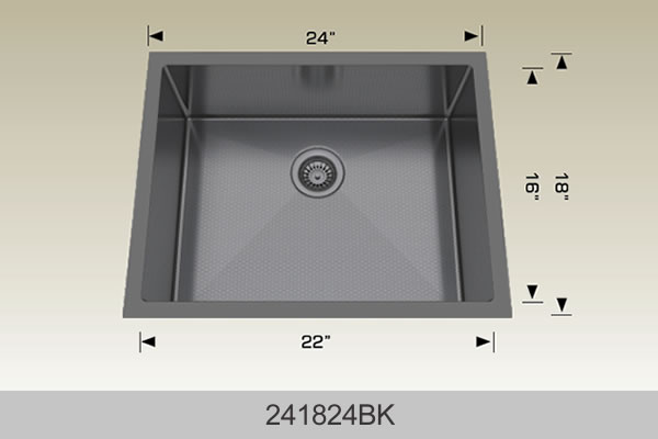 Bosco 241824 Textured Titanium Series Stainless Steel Kitchen Sink