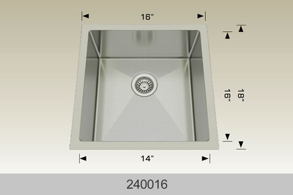 Bosco 240016 Textured Titanium Series Stainless Steel Kitchen Sink
