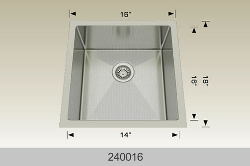 Bosco 240016 Textured Titanium Series Stainless Steel Kitchen Sink