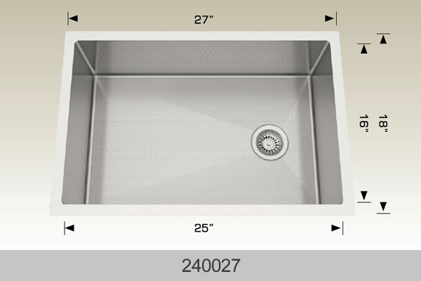 Bosco 240027 Textured Titanium Series Stainless Steel Kitchen Sink
