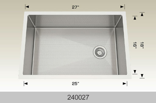 Bosco 240027 Textured Titanium Series Stainless Steel Kitchen Sink