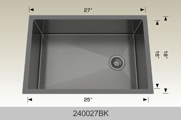 Bosco 240027 Textured Titanium Series Stainless Steel Kitchen Sink