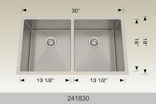 Bosco 241830 Textured Titanium Series Stainless Steel Kitchen Sink
