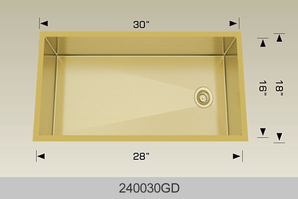 Bosco 240030 Textured Titanium Series Stainless Steel Kitchen Sink