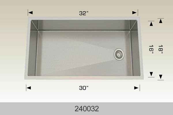 Bosco 240032 Textured Titanium Series Stainless Steel Kitchen Sink