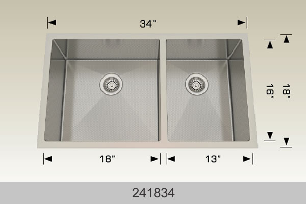 Bosco 241834 Textured Titanium Series Stainless Steel Kitchen Sink