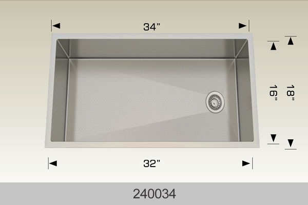 Bosco 240034 Textured Titanium Series Stainless Steel Kitchen Sink