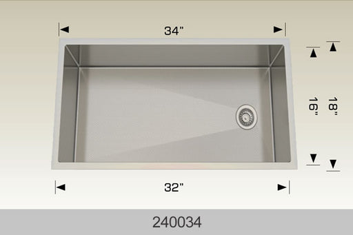 Bosco 240034 Textured Titanium Series Stainless Steel Kitchen Sink