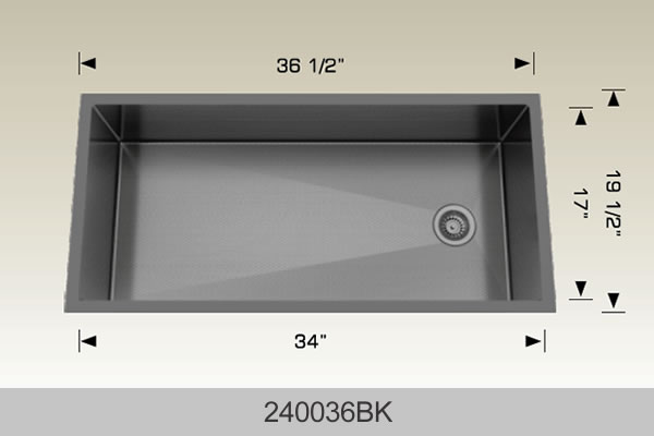 Bosco 240036 Textured Titanium Series Stainless Steel Kitchen Sink