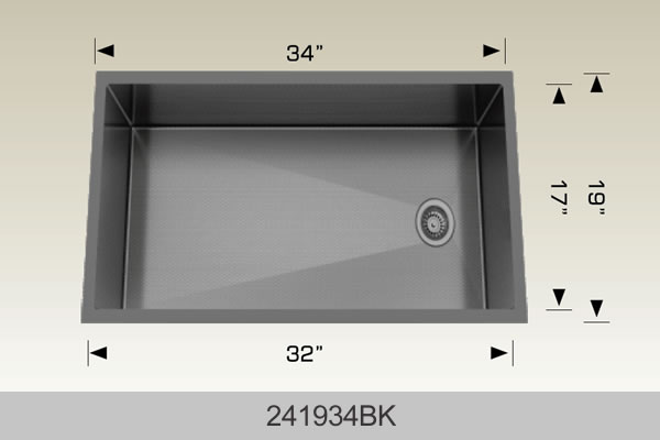 Bosco 241934 Textured Titanium Series Stainless Steel Kitchen Sink