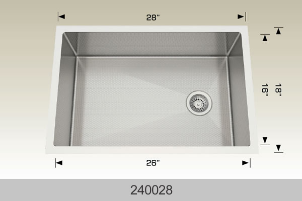 Bosco 240028 Textured Titanium Series Stainless Steel Kitchen Sink