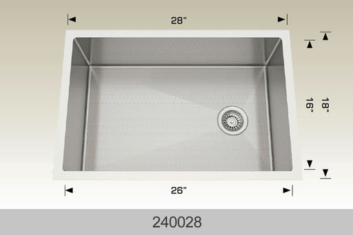 Bosco 240028 Textured Titanium Series Stainless Steel Kitchen Sink