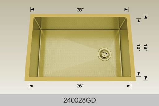 Bosco 240028 Textured Titanium Series Stainless Steel Kitchen Sink