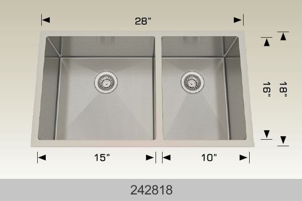 Bosco 242818 Textured Titanium Series Stainless Steel Kitchen Sink