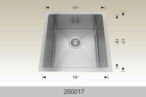 Bosco 260017 Textured Titanium Series Stainless Steel Kitchen Sink