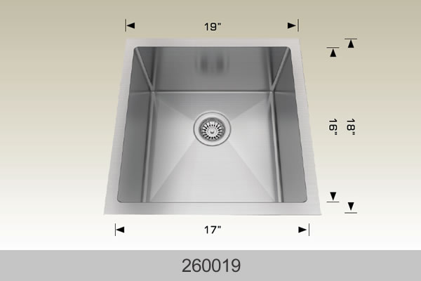 Bosco 260019 Textured Series Stainless Steel Kitchen Sink
