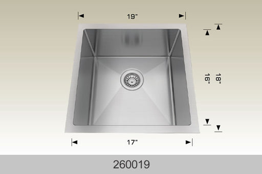 Bosco 260019 Textured Series Stainless Steel Kitchen Sink