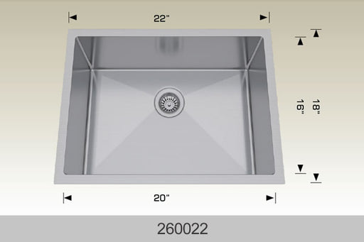 Bosco 260022 Textured Series Stainless Steel Kitchen Sink