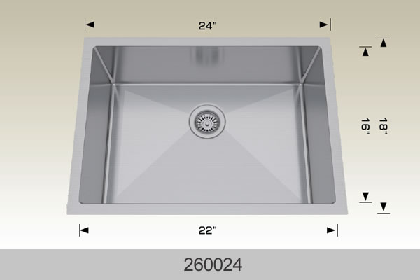 Bosco 260024 Textured  Series Stainless Steel Kitchen Sink