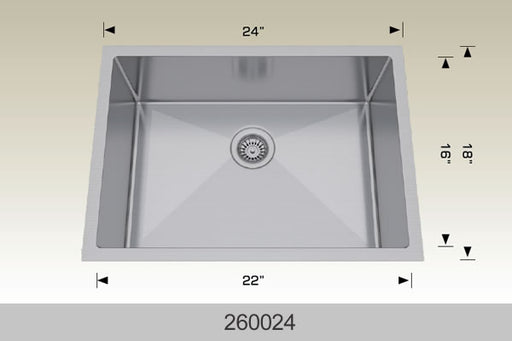 Bosco 260024 Textured  Series Stainless Steel Kitchen Sink