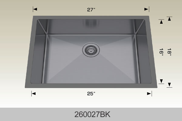 Bosco 260027 Textured Titanium Series Stainless Steel Kitchen Sink