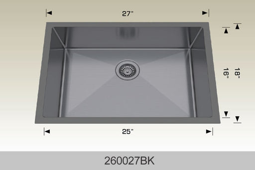 Bosco 260027 Textured Titanium Series Stainless Steel Kitchen Sink