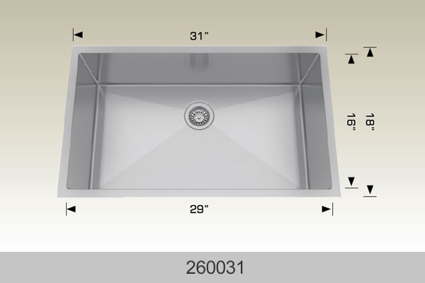 Bosco 260031 Textured Titanium Series Stainless Steel Kitchen Sink