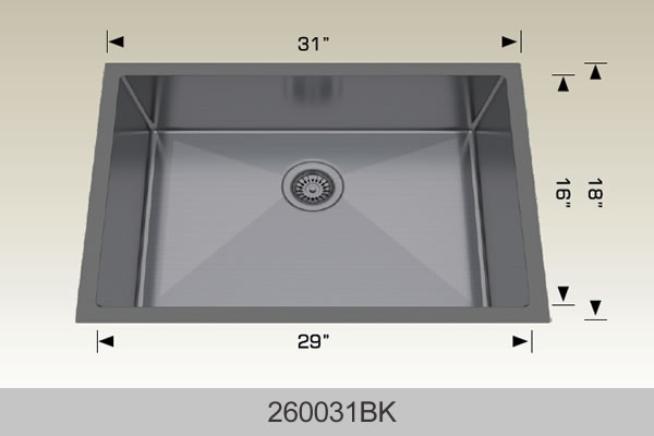 Bosco 260031 Textured  Series Stainless Steel Kitchen Sink