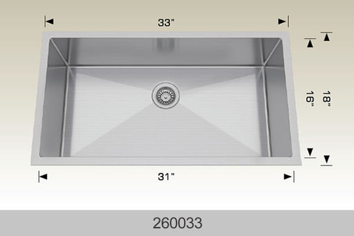 Bosco 260033 Textured  Series Stainless Steel Kitchen Sink