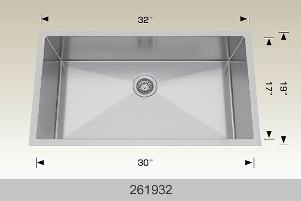 Bosco 261932 Textured  Series Stainless Steel Kitchen Sink