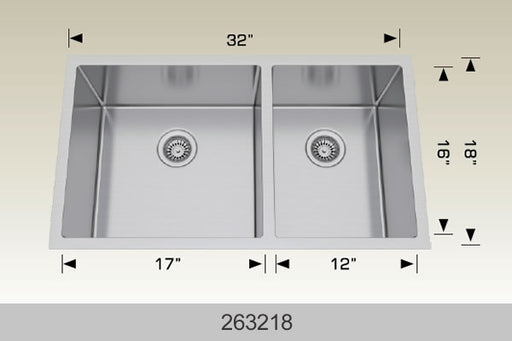 Bosco 263218 Textured  Series Stainless Steel Kitchen Sink