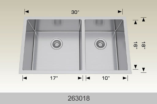 Bosco 263018 Textured  Series Stainless Steel Kitchen Sink