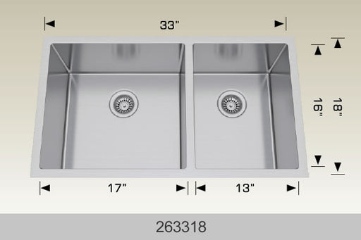 Bosco 263318 Textured Series Stainless Steel Kitchen Sink