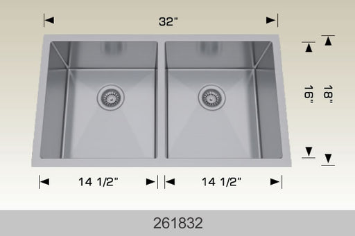 Bosco 261832 Textured Series Stainless Steel Kitchen Sink
