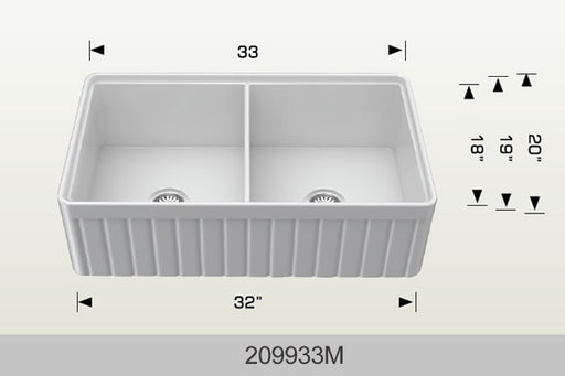 Bosco 209933 Fireclay Apron Series Kitchen Sink