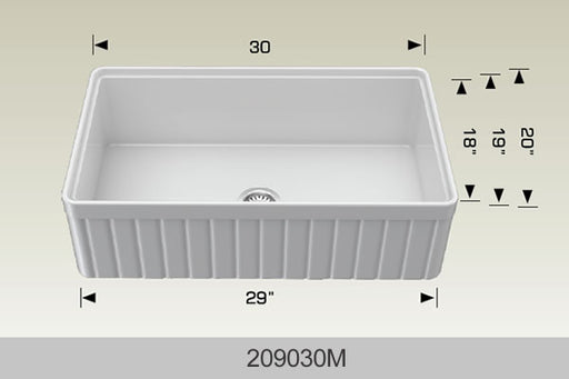 Bosco 209933 Fireclay Apron Series Kitchen Sink