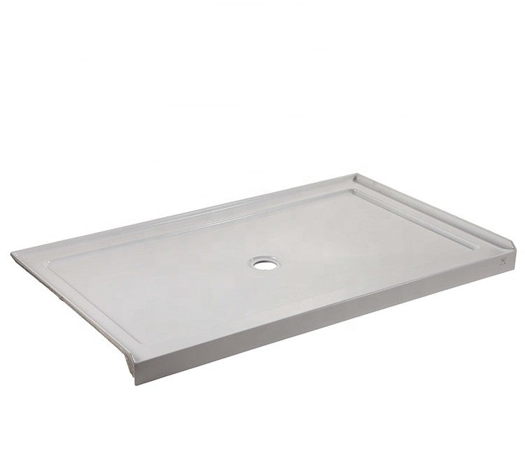 Virta 60 x 30 Acrylic Alcove Shower Base with Center Drain In White