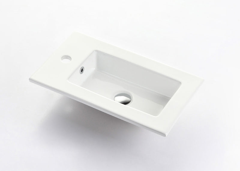 Virta 22" Porcelain Countertop with Faucet hole on Side
