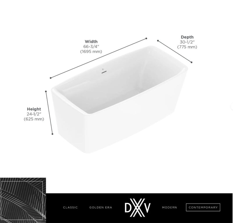 DXV Equility Slim Freestanding Bathtub 