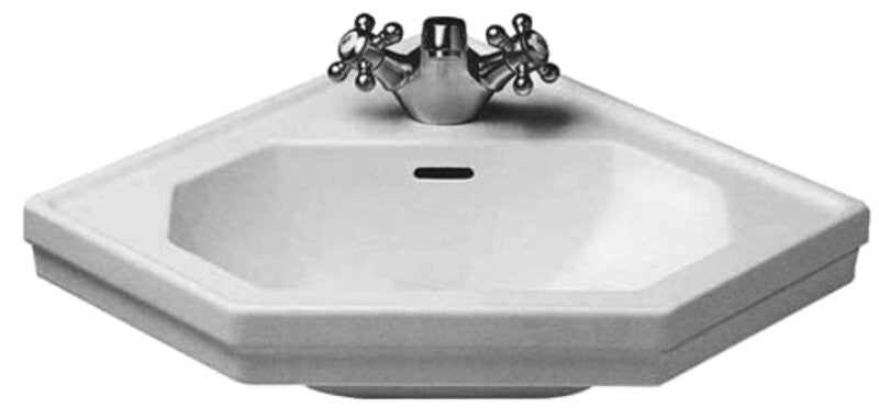 Duravit 0793420000 Handrinse basin 595mm 1930 white corner model w.OF w.TP 1 TH