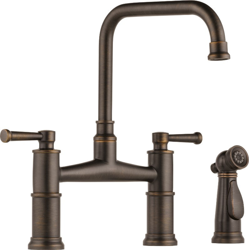BRIZO ARTESSO 62525LF TWO HANDLE BRIDGE KITCHEN FAUCET WITH SPRAY