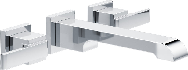 DELTA ARA T3567LF-WL 2H WALL MOUNT LAVATORY FAUCET - 8"