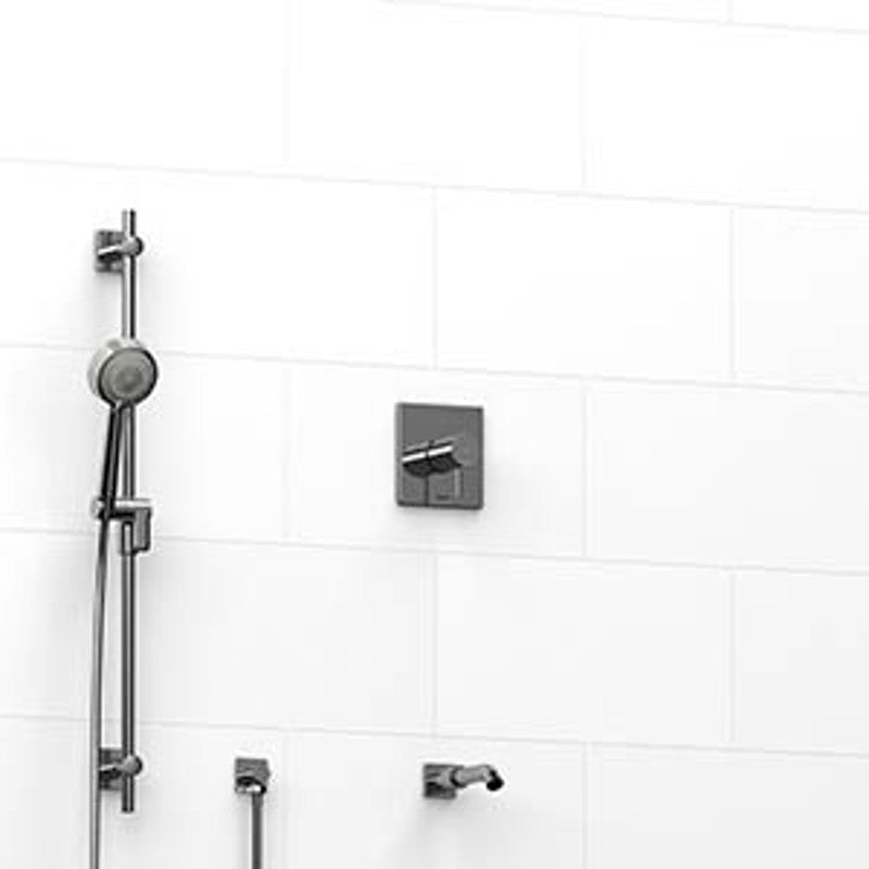 Riobel Pallace KIT1223PATQ 0.5 2-way Type TP thermostaticpressure balance coaxial system with spout and hand shower rail