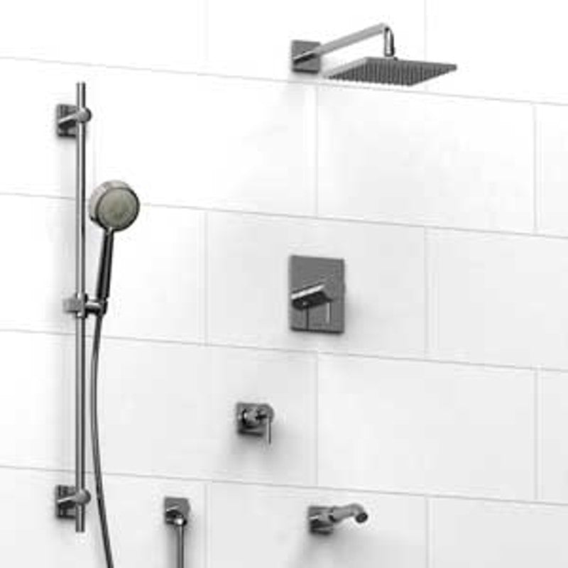 Riobel Pallace KIT1343PATQL Type TP thermostaticpressure balance 0.5 coaxial system with hand shower rail shower head tub spout