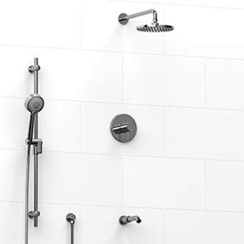 Riobel Pallace KIT1345PATM Type TP thermostaticpressure balance 0.5 coaxial 3-way system with hand shower rail shower head and s - Standard